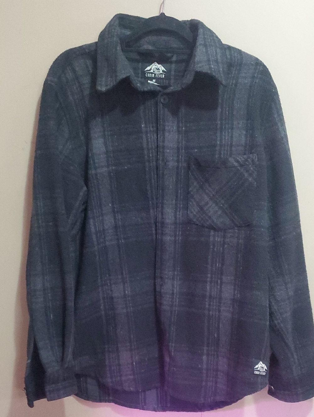 Cabin Fever Black Plaid Button Down Shirt Jacket